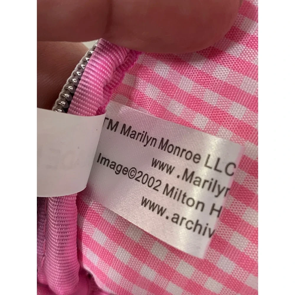 Ashley M Marilyn Monroe Cosmetic Bag Milton Greene Photo Pink Gingham #902